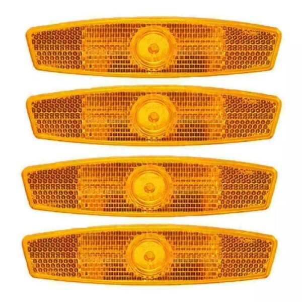 TDR 4pcs Bicycle Wheel Spoke Reflector Yellow Pair Safety Warning Device Reflective Clip for MTB Road Push Bike Night Visibility Accessory Easy Install Lightweight Kit