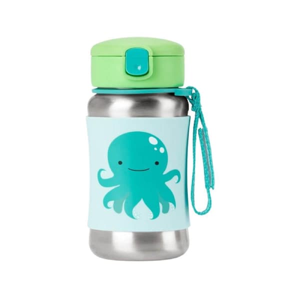 Skip Hop Zoo Stainless Steel Straw Bottle - Octopus