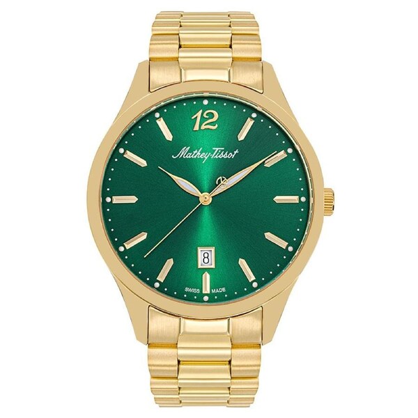 Mathey-Tissot Gold Steel Green Dial Men's Watch - H411MPV