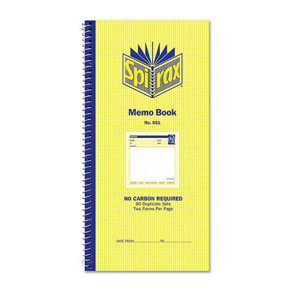 Spirax 551 Memo Book 279X144Mm Duplicates Pack Of 10