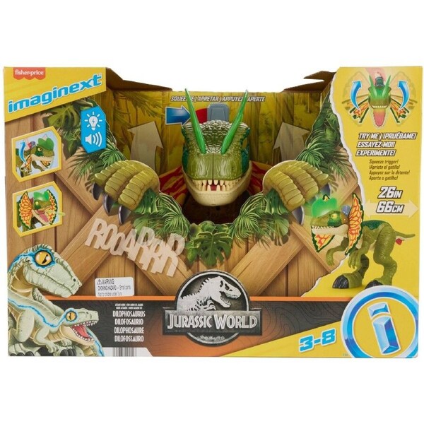 Imaginext Jurassic World Thrash Attack Dilophosaurus Dinosaur Toy