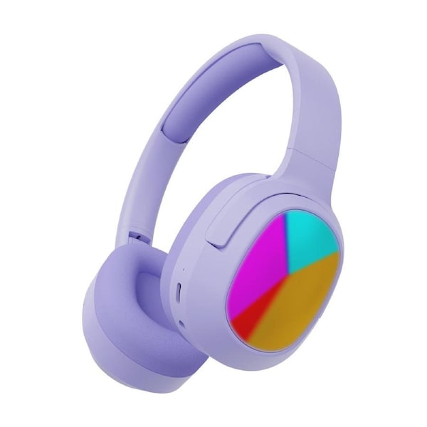 Laser Kids RGB Bluetooth Wireless Headphones Purple Volume Limited Foldable Design