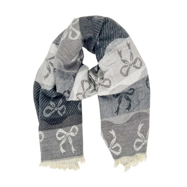 Urban Bow Scarf Stylish Womens/Ladies Fashion Soft Neck Wrap/Cover Black Grey