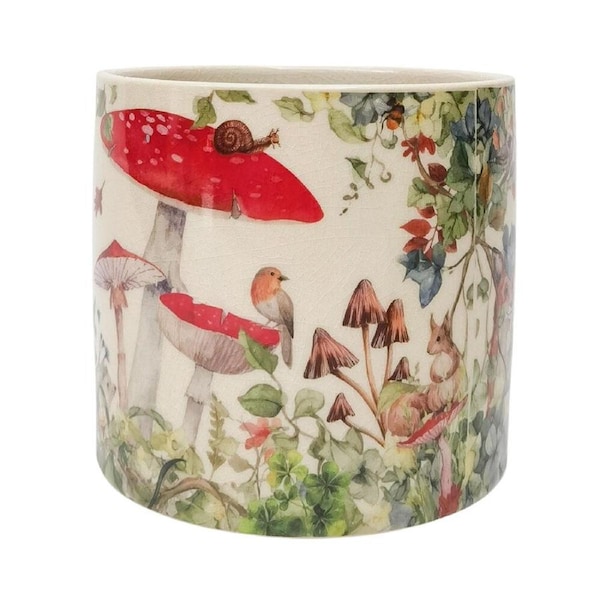 Urban Enchanted Garden Fairy Home Garden Decor Plant Pot Red Planter 14cm