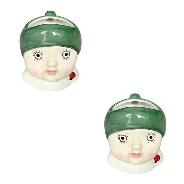 2PK Urban May Gibbs Gumnut Baby Home Garden Decor Plant Pot Green Planter 16cm