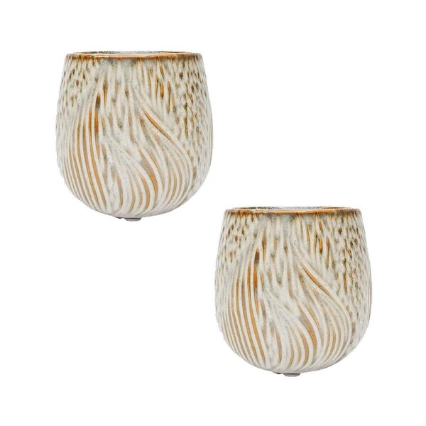 2PK Urban Aria Minimalist Home Garden Decor Plant Pot White Planter Small 11cm