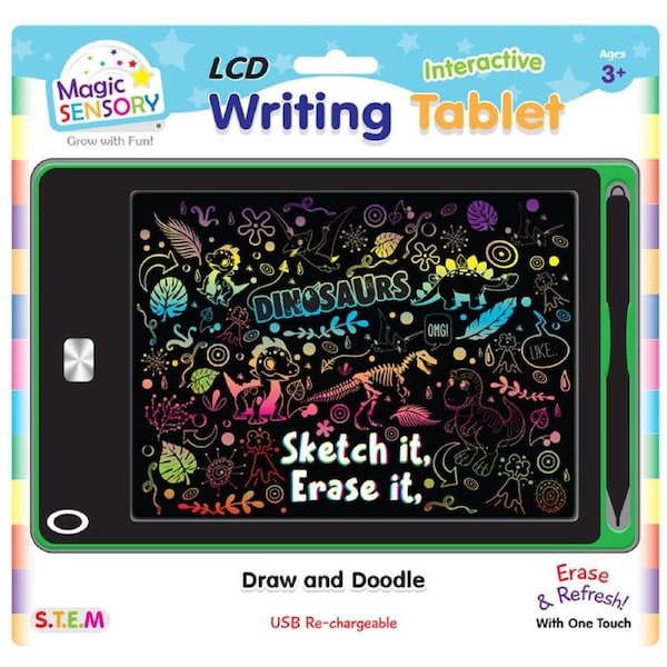 Magic Sensory 8.5" Interactive LCD Writing Tablet Green Dino Children 3y+