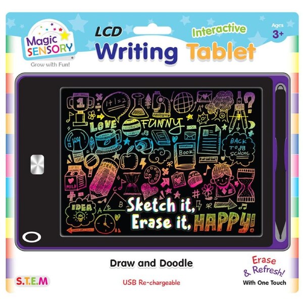 Magic Sensory 8.5" Interactive LCD Writing Tablet Purple Art Children 3y+