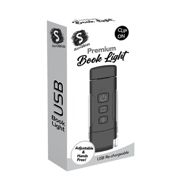 Scribbles Stationery LED USB Clip on Bedtime Reading Booklight Black 5y+