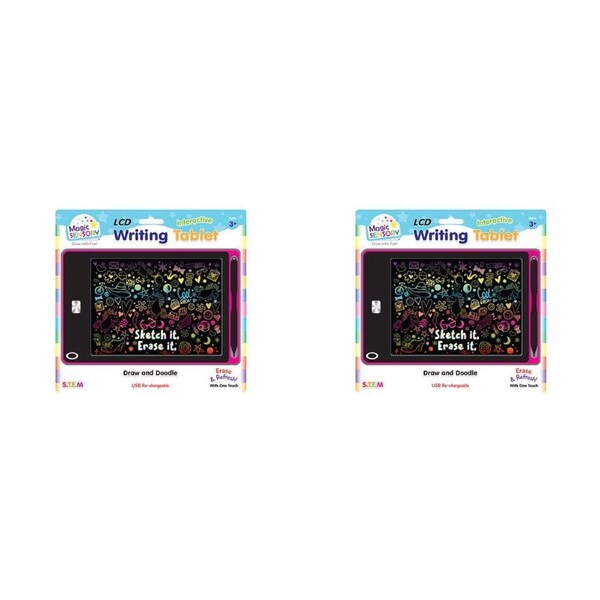 2PK Magic Sensory 8.5" Interactive LCD Writing Tablet Pink Unicorn Kids 3y+