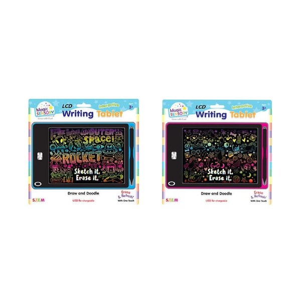 Magic Sensory 8.5" Interactive LCD Writing Tablet Blue Star & Pink Unicorn 3y+