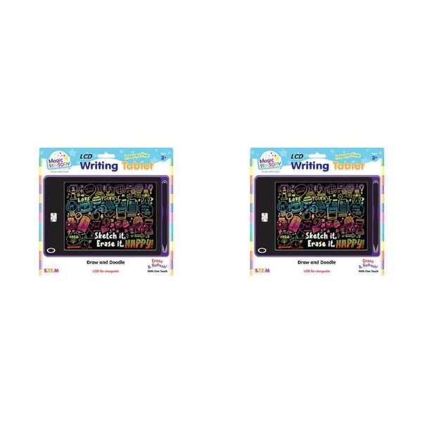 2PK Magic Sensory 8.5" Interactive LCD Writing Tablet Purple Art Children 3y+
