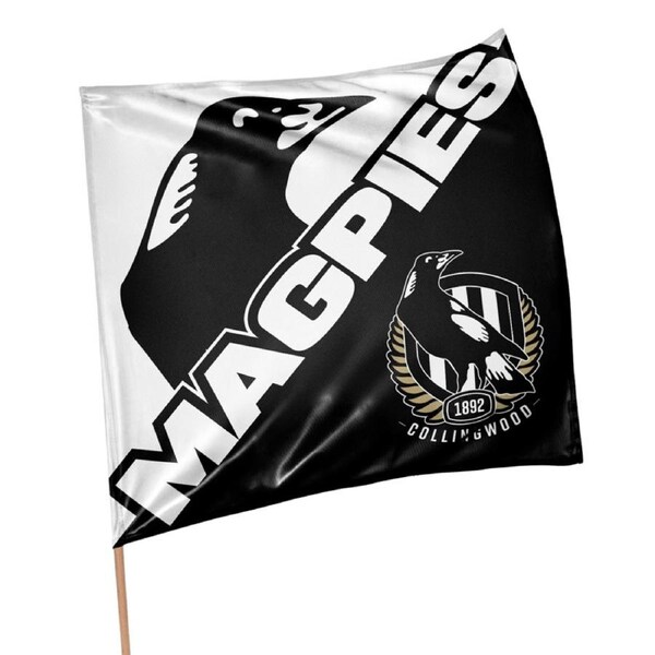 Collingwood Magpies AFL Square Supporter Flag Banner with Pole
