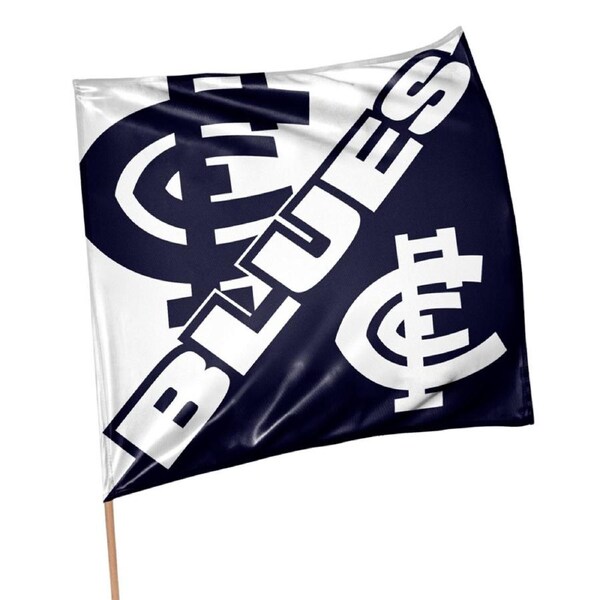 Carlton Blues AFL Square Supporter Flag Banner with Pole