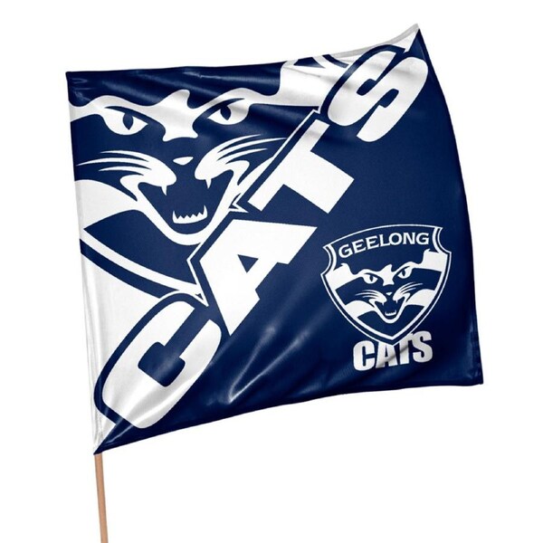Geelong Cats AFL Square Supporter Flag Banner with Pole
