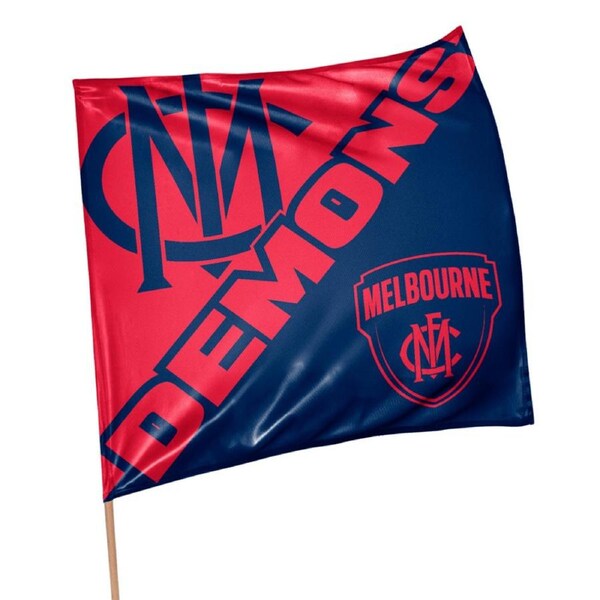 Melbourne Demons AFL Square Supporter Flag Banner with Pole