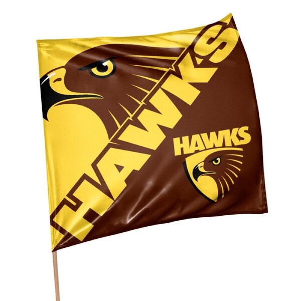 Hawthorn Hawks AFL Square Supporter Flag Banner with Pole