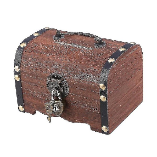 Vintage Treasure Box Piggy Bank Storage Box Home Storage Box With Lock - JXLGV