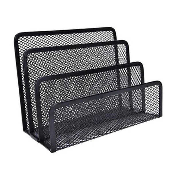 Home Storage Racks Black Mesh Letter Paper File Storage Rack Holder Tray Organiser Desktop Office