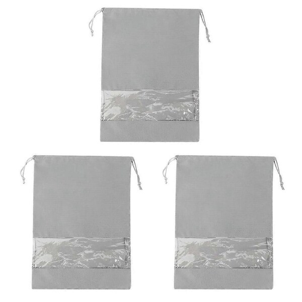 3-pack non-woven shoe storage bags for home storage