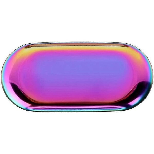 For 2024 Stainless Steel Serving Plate, Cake Storage Tray, Oval Cosmetic Organizer Home Storage Trays for Versatile Storage Solutions