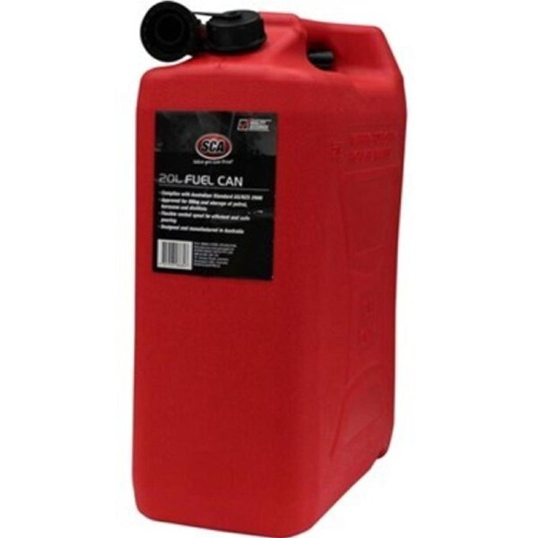 SCA Plastic Jerry Can-Fuel 20L Red For Filling Storage Petrol Kerosene