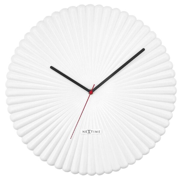 NeXtime Mousse Silent Wall Clock Glossy White Dial 40x40x4cm Polyresin Case