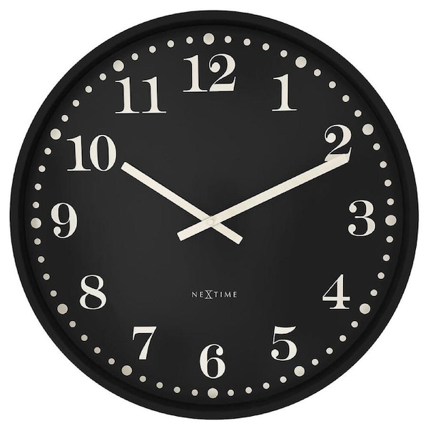 NeXtime Dickens Silent Large Wall Clock Black Dial 50x50x5cm Aluminium Case