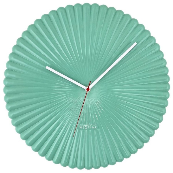 NeXtime Mousse Silent Wall Clock Glossy Green Dial 40x40x4cm Polyresin Case