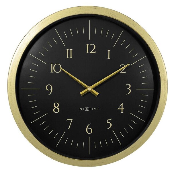 NeXtime Galaxy Wall Clock Black Dial 40.2x40.2x4.3cm Brushed Gold Case