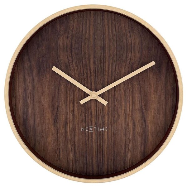 NeXtime Oslo Silent Wall Clock Dark Brown Dial 30x30x4.4cm Aluminium Case