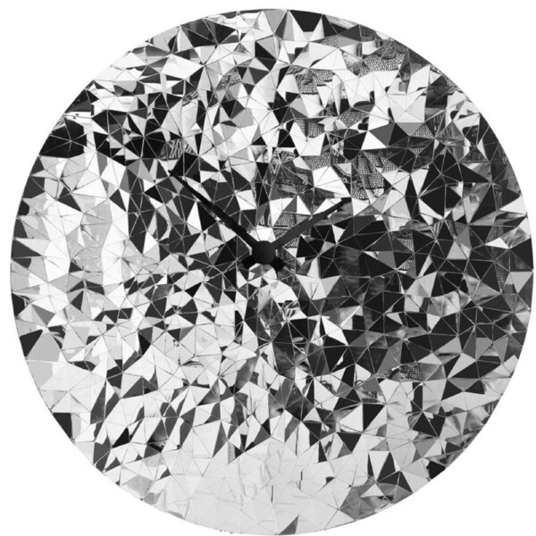 NeXtime Fragment Wall Clock Chrome Dial 80x80x10.5cm Stainless Steel Case