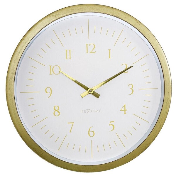 NeXtime Galaxy Wall Clock White Dial 40.2x40.2x4.3cm Brushed Gold Case