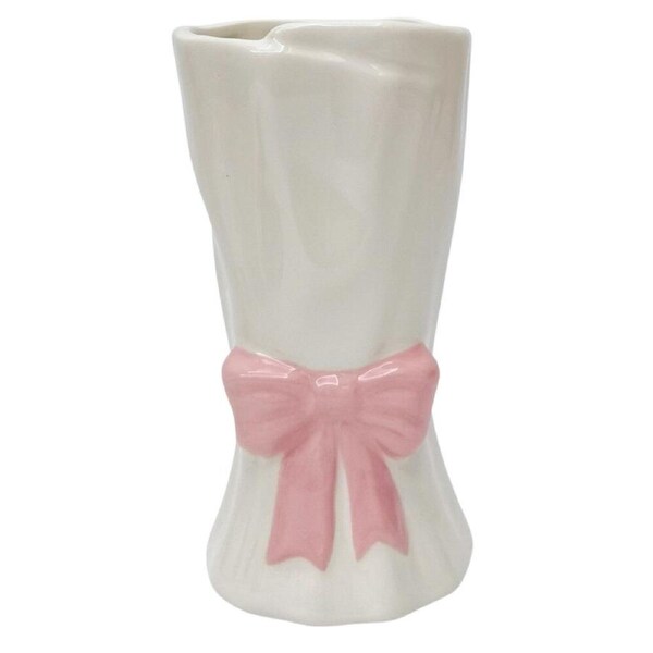 Urban Bow Flower/Plant Vase Ceramic Tabletop Home Display Decor 21x11cm Pink