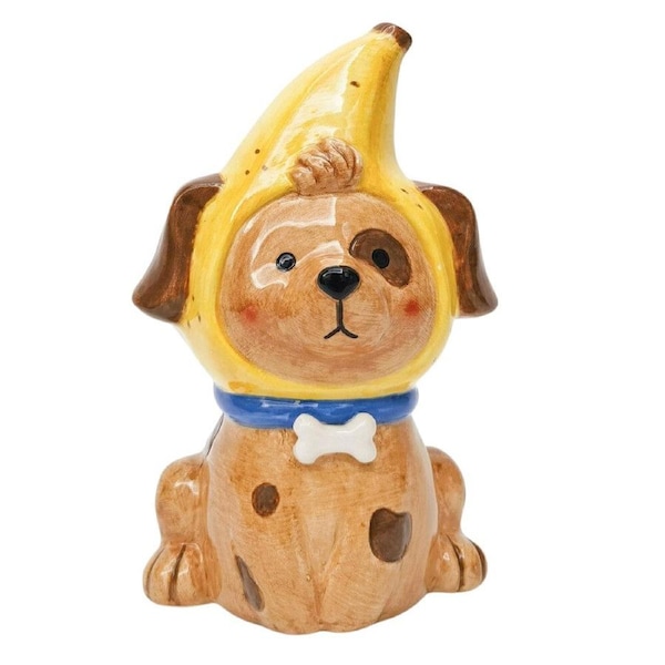 Urban Banana Dog Vase Ceramic Tabletop Home Display Decor 17x11cm Brown/Yellow