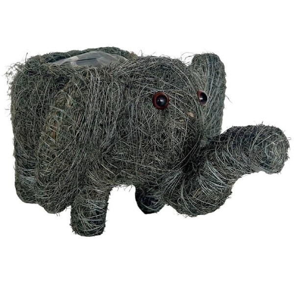 Urban Husk Elephant Coconut Fibre Plant/Flower Pot Home Decor 35x30cm Grey