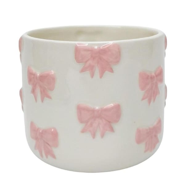 Urban Bow Flower/Plant Ceramic Planter Flower/Plant Pot Home Decor 14cm Pink