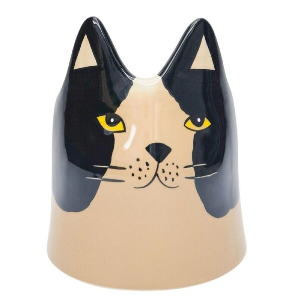 Urban Bailey Cat Ceramic Planter Flower/Plant Pot Home Decor 14cm Black/White