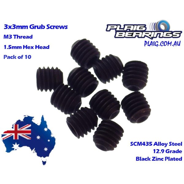 Plaig Bearings M3x3 Grub Screws