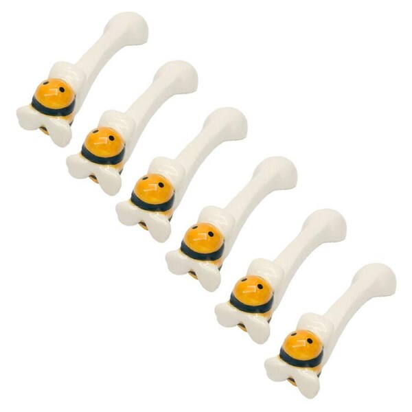 6PK Urban Bee Hanging Spoon Cutlery Ceramic Kitchen Utensil 12cm Yellow/Black