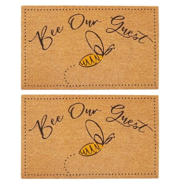 2PK Urban Bee Our Guest Doormat Coir/PVC Home/Living Decor 45x75cm Black/Yellow
