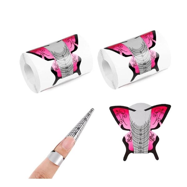 500pcs Nail Forms Stickers YC-09 Quick Extension UV Gel Polish Tip Guide Art
