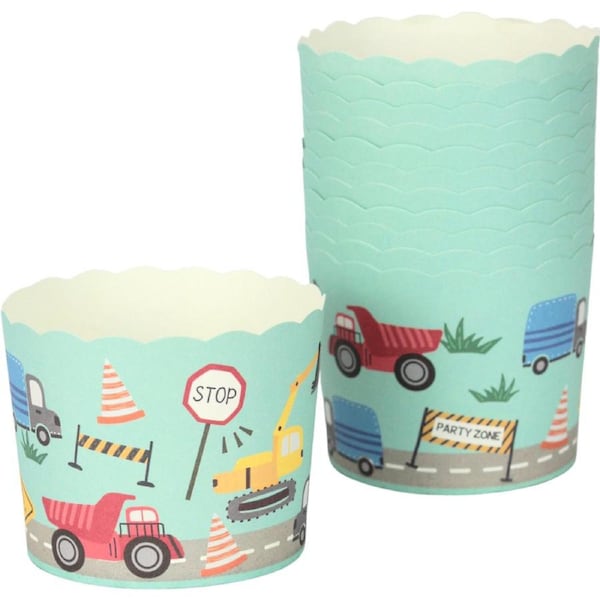 Construction Road Works Party Baking Cups (Pack of 12)