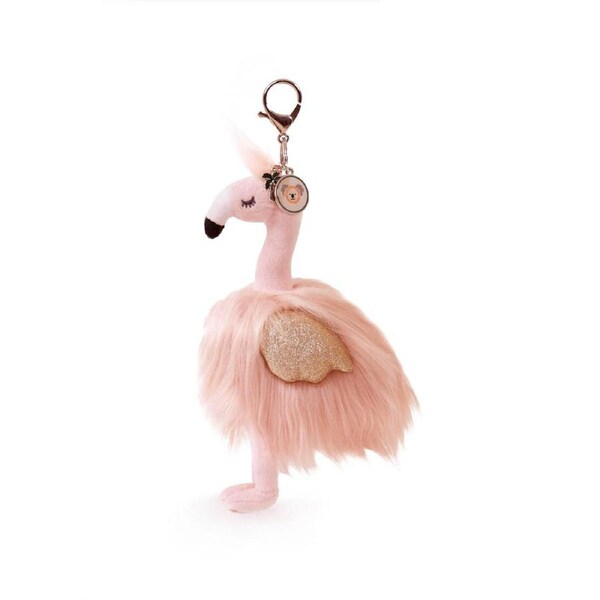 Gloria Flamingo Bag Charm (Vegan Angora) 7"/ 18 cm