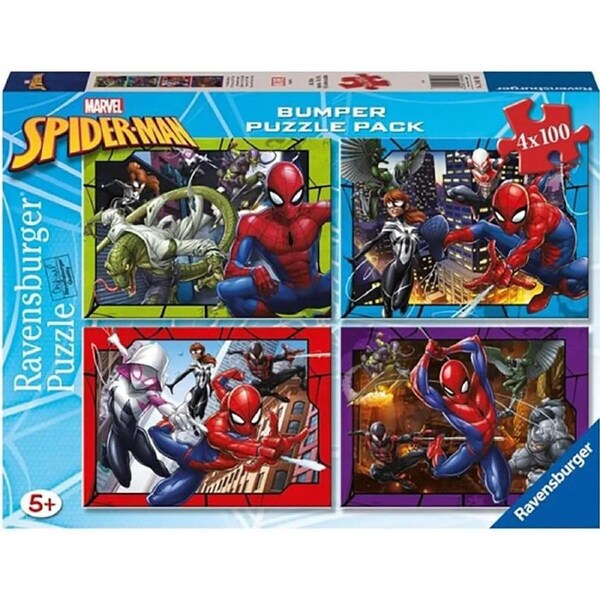 Ravensburger - Spider-Man Bumper Puzzle Pack 4x100pc