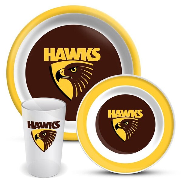 Hawthorn Hawks AFL 3 Piece Melamine Dinner Set