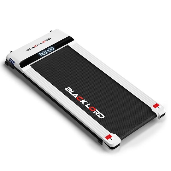 BLACK LORD Treadmill Electric Under Desk Walking Pad 410mm White w/ Smart Watch