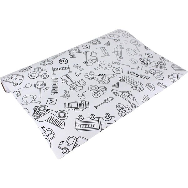 Construction Road Works Party Colour In Paper Table Runner 1.8m