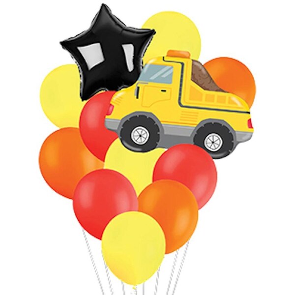 Construction Road Works Party Helium Balloon Bouquet