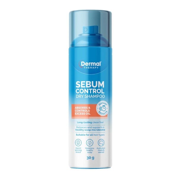 Dermal Therapy Sebum Control Dry Shampoo for Refreshing Oily Hair - Provides Long-Lasting Clean Feel - No Visible Residue- 30g